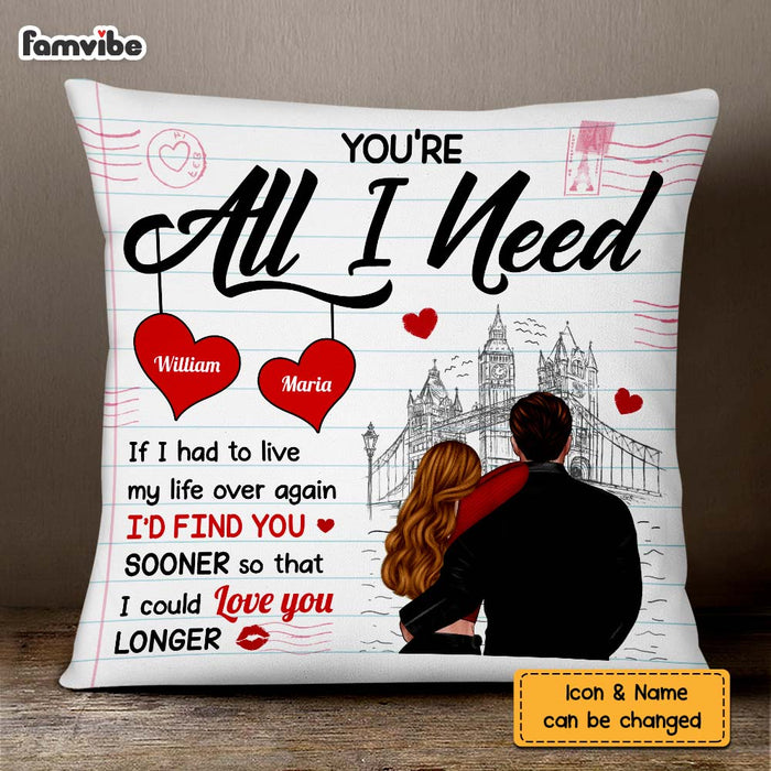Personalized Couple You're All I Need Pillow NB292 23O75 1