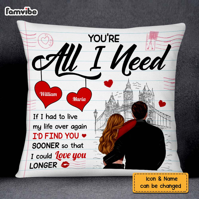 Personalized Couple You're All I Need Pillow NB292 23O75 1