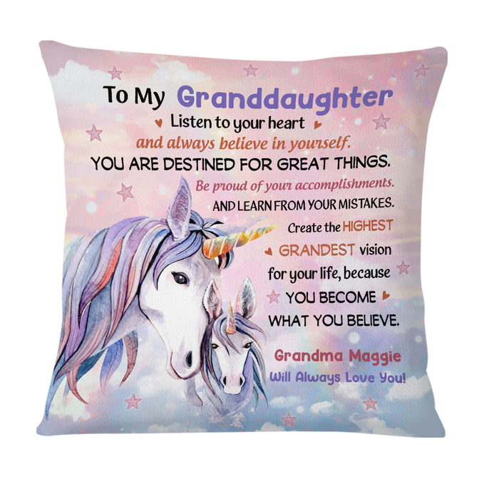 Personalized To My Granddaughter Listen To Your Heart Pillow NB286 36O73 1