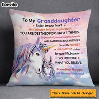Personalized To My Granddaughter Listen To Your Heart Pillow NB286 36O73 thumb 1