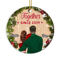 Personalized Together Since Couple Christmas Circle Ornament NB281 23O28 thumb 1