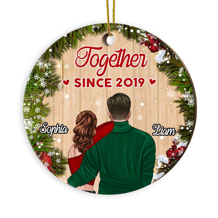Personalized Together Since Couple Christmas Circle Ornament NB281 23O28 1
