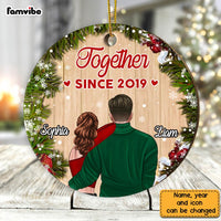 Personalized Together Since Couple Christmas Circle Ornament NB281 23O28 thumb 1