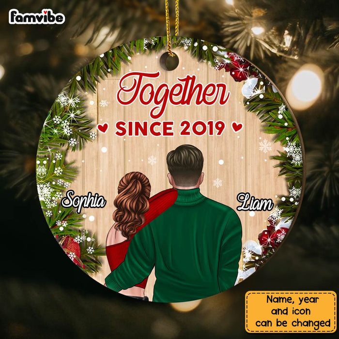 Personalized Together Since Couple Christmas Circle Ornament NB281 23O28 1