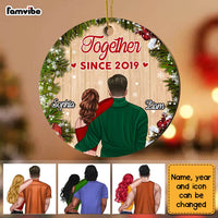 Personalized Together Since Couple Christmas Circle Ornament NB281 23O28 thumb 1
