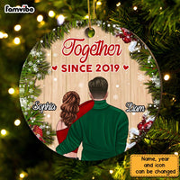 Personalized Together Since Couple Christmas Circle Ornament NB281 23O28 thumb 1