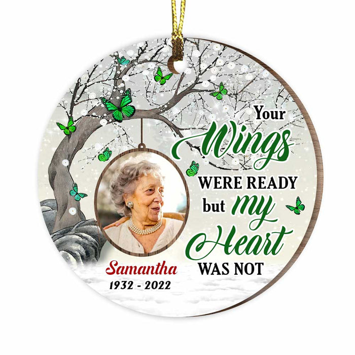 Personalized Memo Butterfly Your Wings Were Ready Circle Photo Circle Ornament NB291 32O47 1
