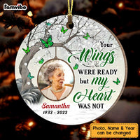 Personalized Memo Butterfly Your Wings Were Ready Circle Photo Circle Ornament NB291 32O47 thumb 1