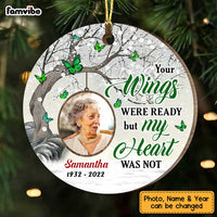 Personalized Memo Butterfly Your Wings Were Ready Circle Photo Circle Ornament NB291 32O47 thumb 1