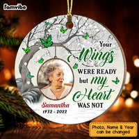 Personalized Memo Butterfly Your Wings Were Ready Circle Photo Circle Ornament NB291 32O47 thumb 1