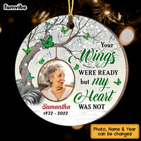 Personalized Memo Butterfly Your Wings Were Ready Circle Photo Circle Ornament NB291 32O47 thumb 1