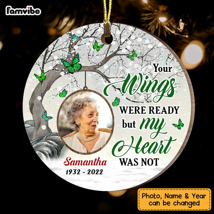Personalized Memo Butterfly Your Wings Were Ready Circle Photo Circle Ornament NB291 32O47 1
