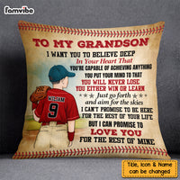 Personalized To My Grandson Love Baseball Pillow NB294 30O58 thumb 1