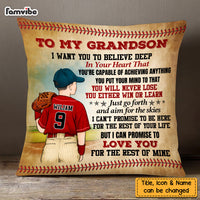 Personalized To My Grandson Love Baseball Pillow NB294 30O58 thumb 1