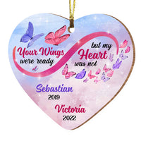 Personalized Butterfly Infinity Memorial Heart Ornament NB296 36O53 thumb 1