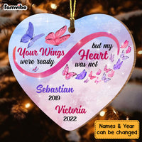 Personalized Butterfly Infinity Memorial Heart Ornament NB296 36O53 thumb 1
