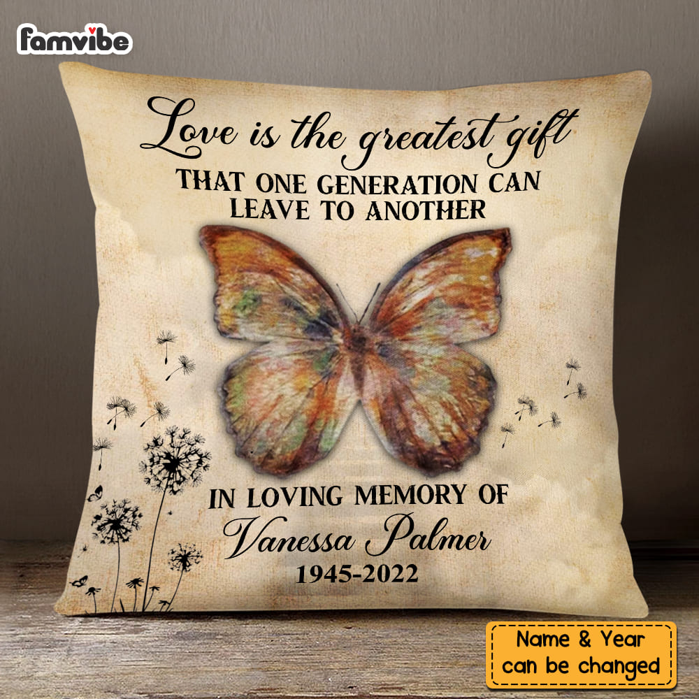 Personalized  Dandelion Butterfly Sympathy Gift Loss of Loved One Memorial Pillow DB72 36O58 Primary Mockup
