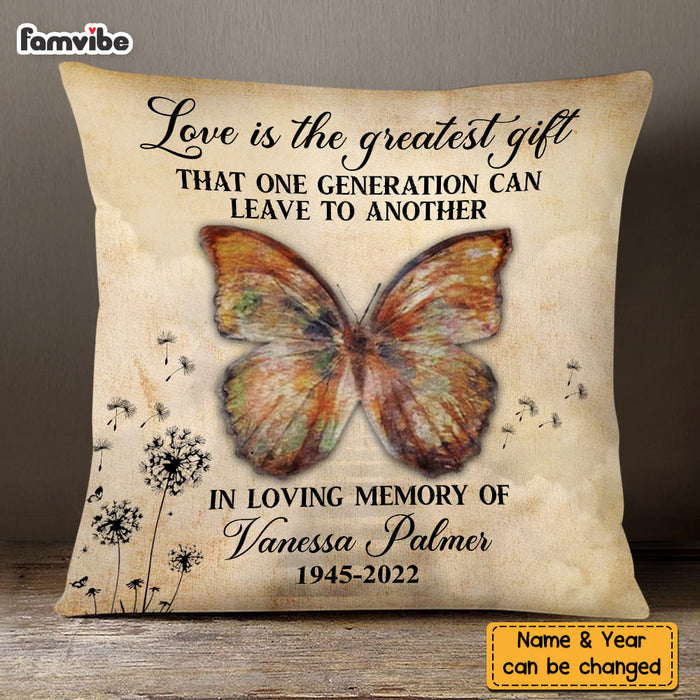 Personalized  Dandelion Butterfly Sympathy Gift Loss of Loved One Memorial Pillow DB72 36O58 1