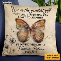 Personalized  Dandelion Butterfly Sympathy Gift Loss of Loved One Memorial Pillow DB72 36O58 thumb 1