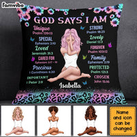 Personalized God Says I Am Sun Sunflowers Glitter Leopard Pillow NB303 32O28 thumb 1