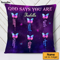 Personalized God Says You Are Butterfly Pillow NB304 32O28 thumb 1