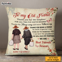 Personalized Thank You Old Friends Holding Hands Vintage Style Pillow NB305 36O76 thumb 1