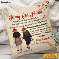 Personalized Thank You Old Friends Holding Hands Vintage Style Pillow NB305 36O76 thumb 1