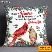 Personalized Heaven Is A Beautiful Place For Loss Of Mom Dad Memorial Pillow NB306 36O53 thumb 1