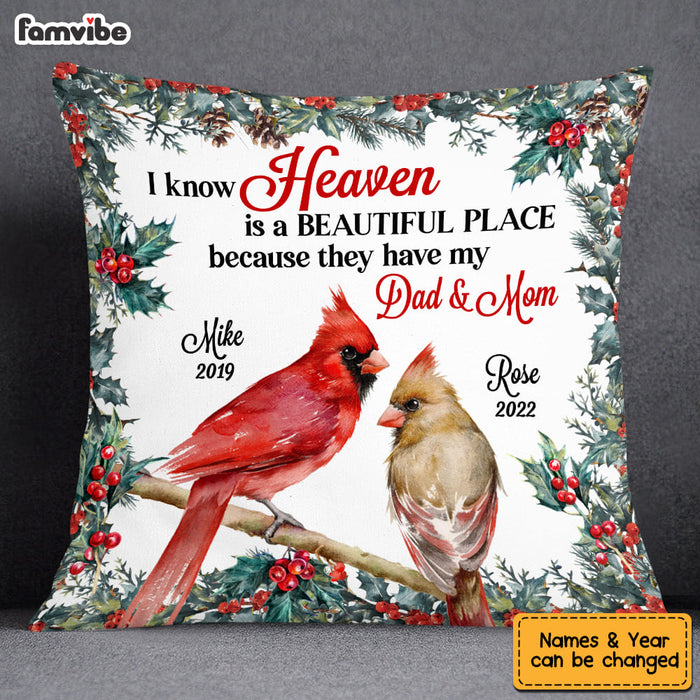 Personalized Heaven Is A Beautiful Place For Loss Of Mom Dad Memorial Pillow NB306 36O53 1