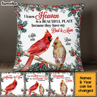Personalized Heaven Is A Beautiful Place For Loss Of Mom Dad Memorial Pillow NB306 36O53 thumb 1