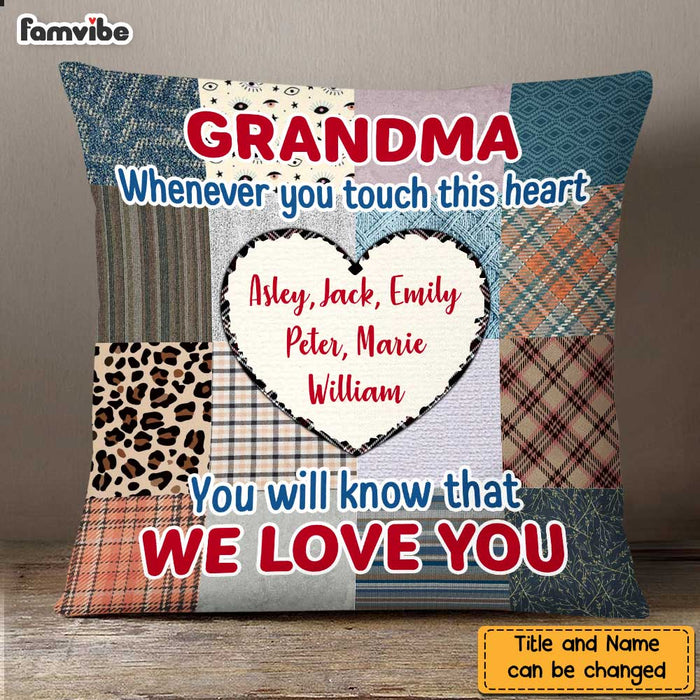 Personalized Grandma Touch This Heart Pillow DB11 23O47 1