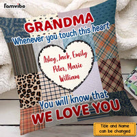 Personalized Grandma Touch This Heart Pillow DB11 23O47 thumb 1