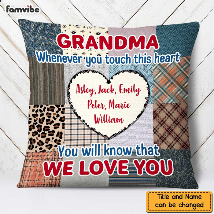 Personalized Grandma Touch This Heart Pillow DB11 23O47 1