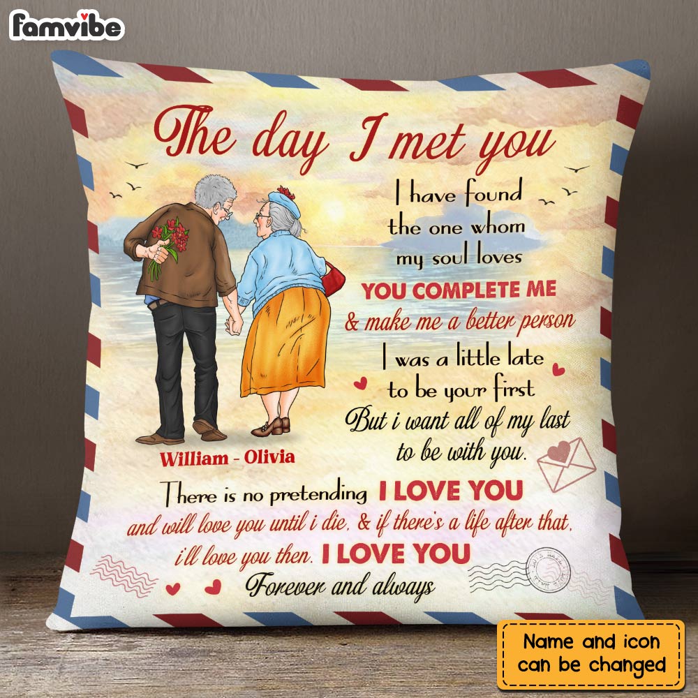 Personalized Old Couple The Day I Met You Pillow DB13 30O28 Primary Mockup