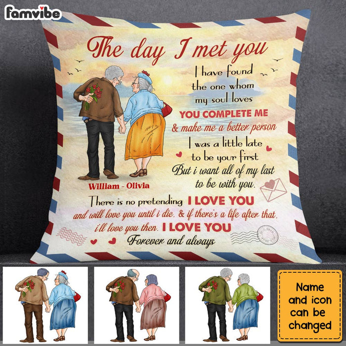 Personalized Old Couple The Day I Met You Pillow DB13 30O28 1