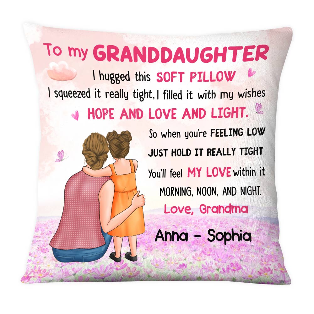 Personalized To My Granddaughter Hug This Pillow DB13 23O28 Primary Mockup
