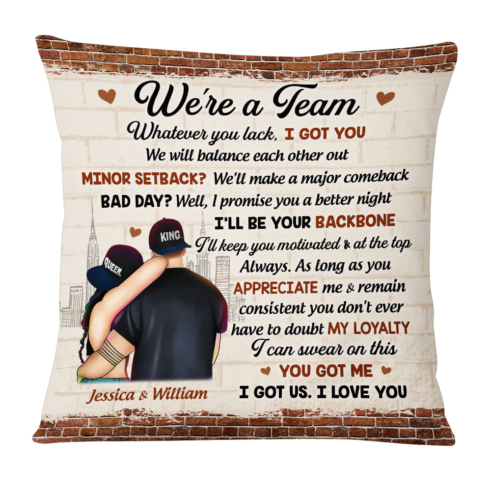 Personalized We're A Team Couples Pillow DB21 58O53 Primary Mockup