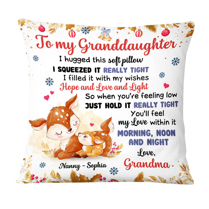 Personalized Granddaughter Deer Pillow DB22 85O58 1