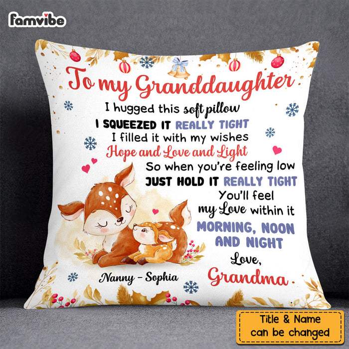 Personalized Granddaughter Deer Pillow DB22 85O58 1