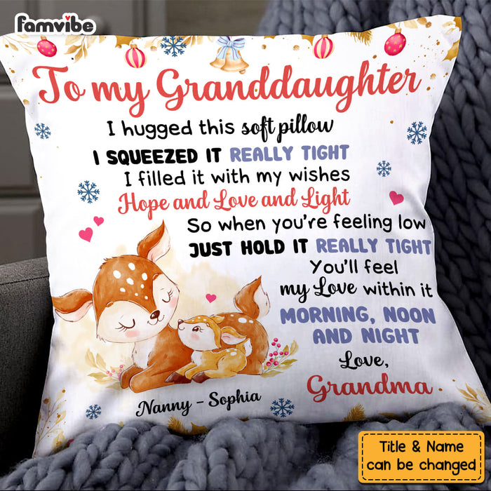 Personalized Granddaughter Deer Pillow DB22 85O58 1