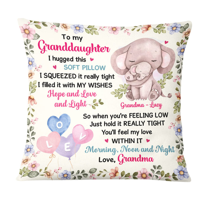 Personalized Animals To My Granddaughter From Grandma Hug This Pillow DB13 32O58 1