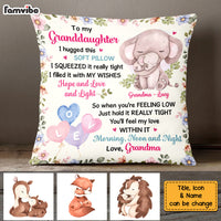 Personalized Animals To My Granddaughter From Grandma Hug This Pillow DB13 32O58 thumb 1