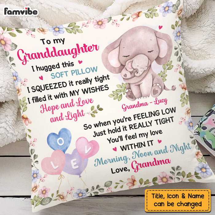 Personalized Animals To My Granddaughter From Grandma Hug This Pillow DB13 32O58 1
