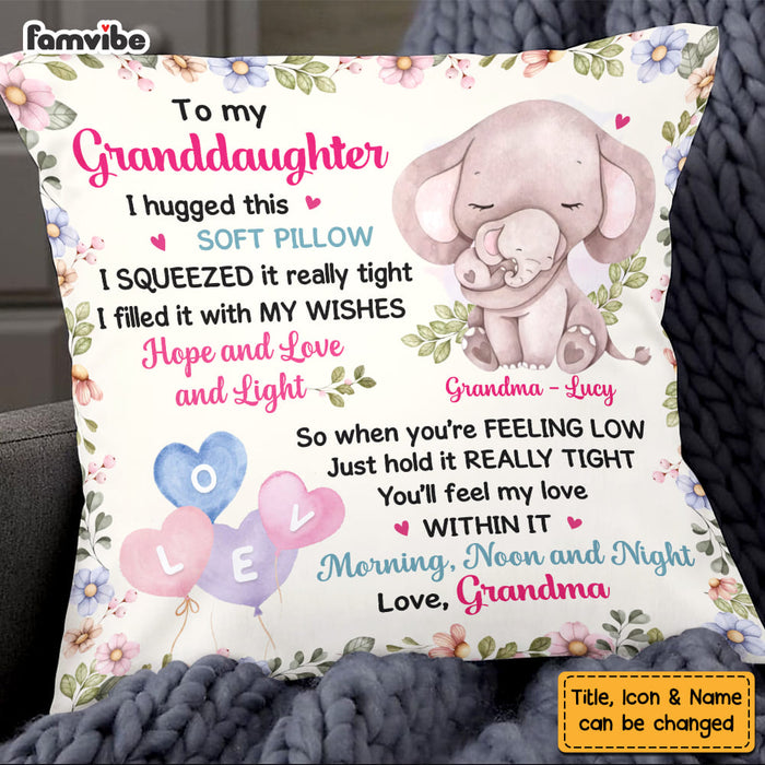 Personalized Animals To My Granddaughter From Grandma Hug This Pillow DB13 32O58 1