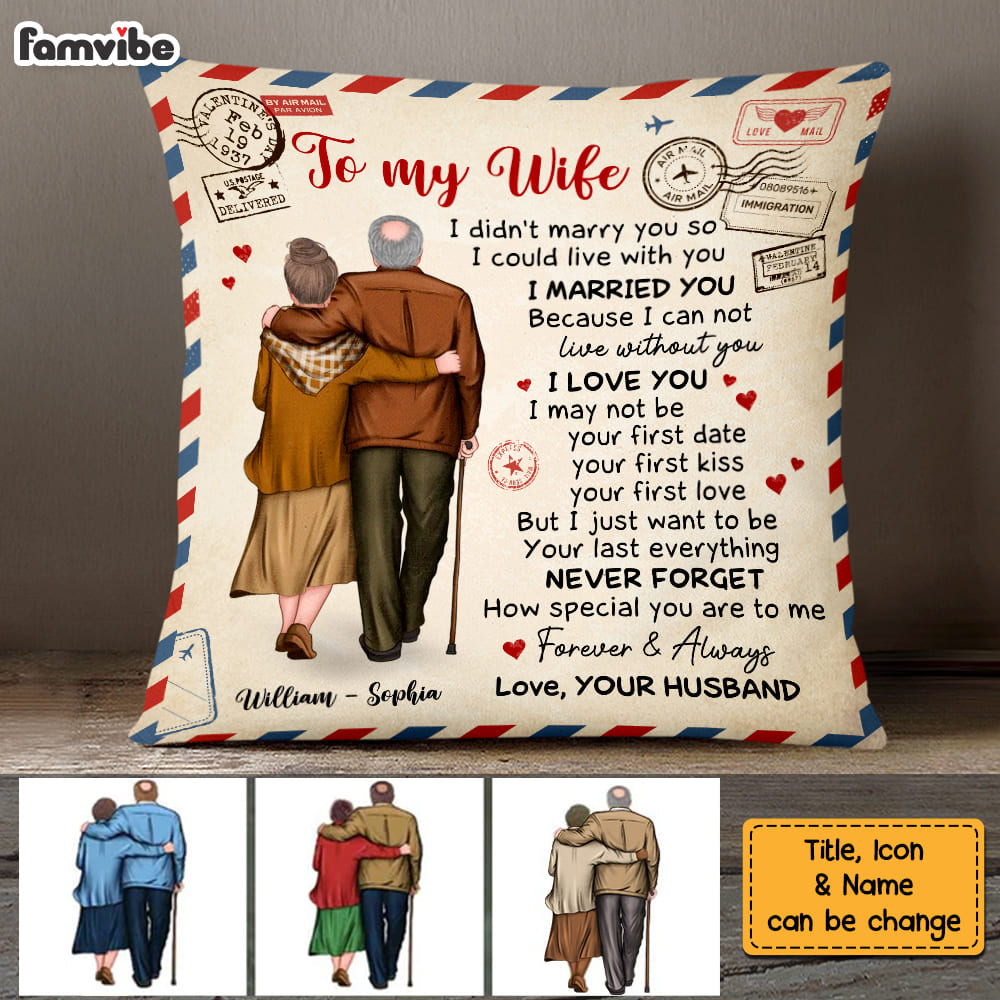 Personalized Love Mail To My Wife Pillow DB21 36O58 Primary Mockup