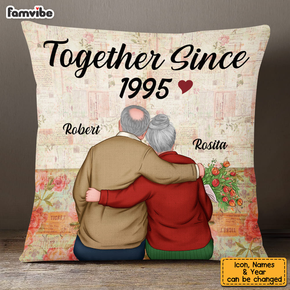 Personalized Old Couple Together Since Pillow DB31 32O53 Primary Mockup