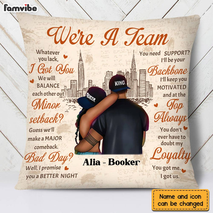 Personalized Couple We're A Team Pillow DB23 36O28 1