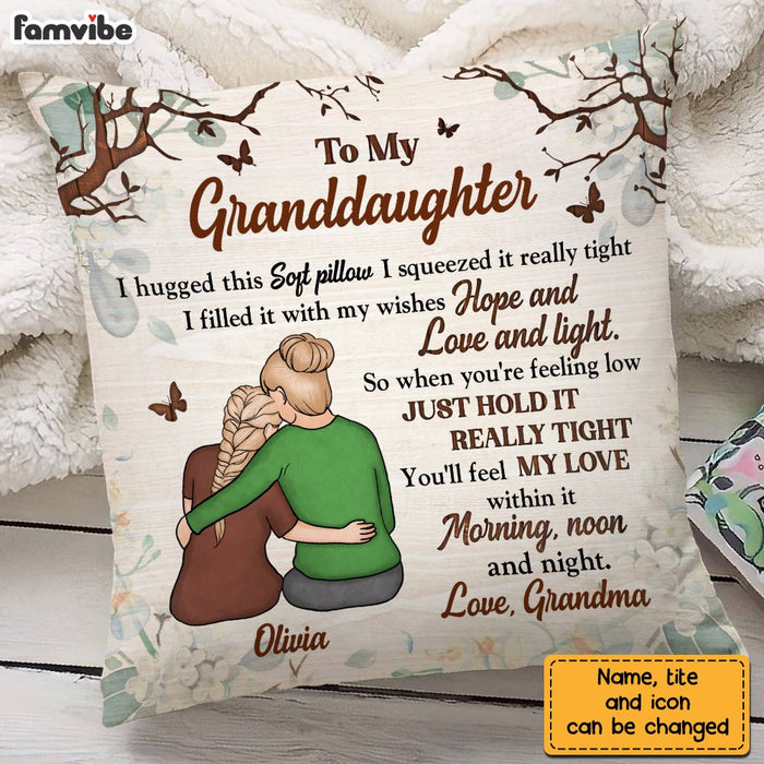 Personalized To My Granddaughter Hug This Pillow DB22 30O28 1