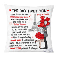 Personalized Couple With Balloons Heart The Day I Met You Pillow DB23 30O53 thumb 1