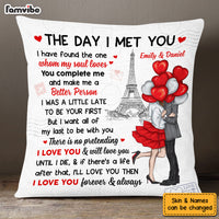 Personalized Couple With Balloons Heart The Day I Met You Pillow DB23 30O53 thumb 1